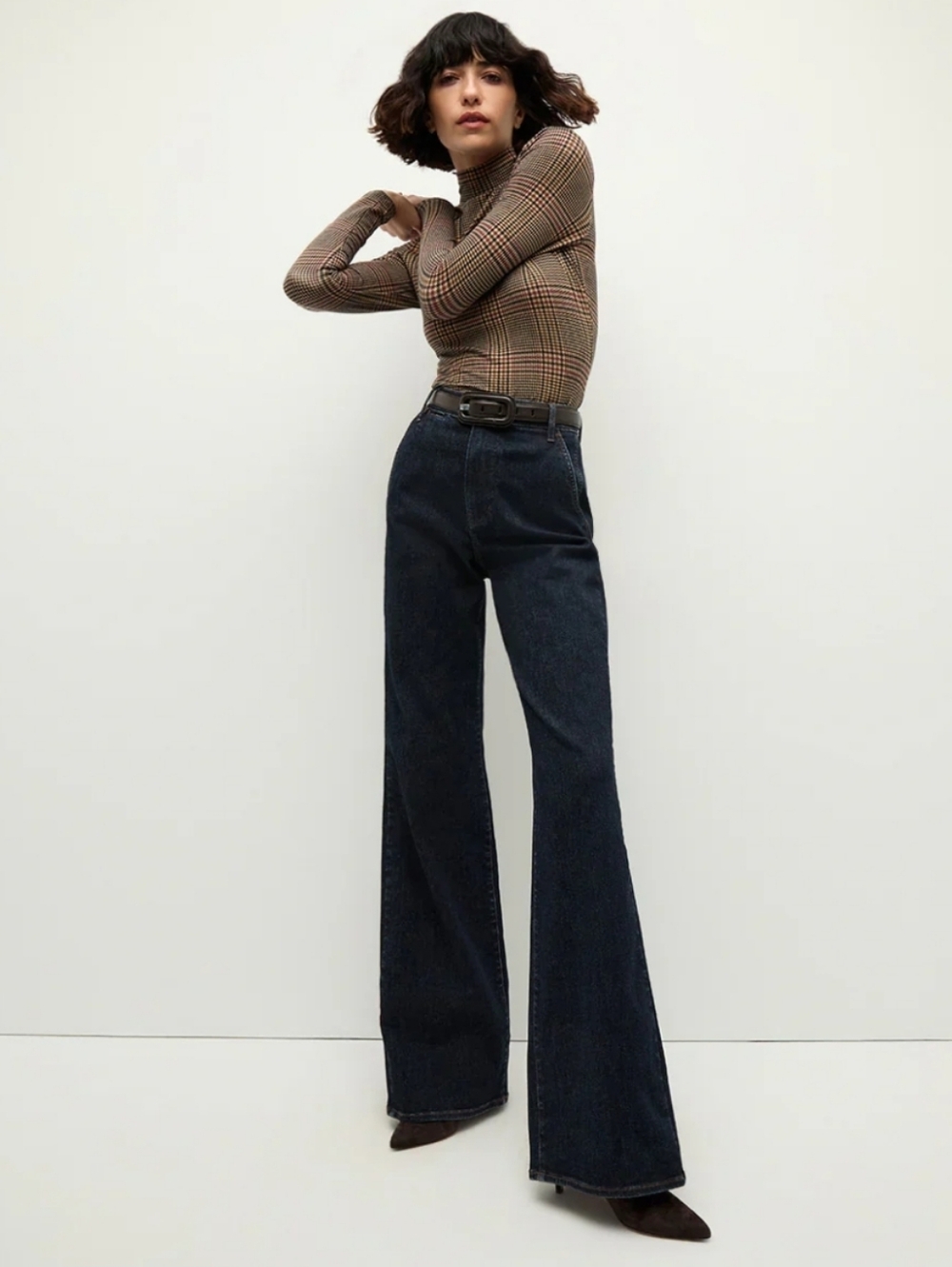 Veronica Beard Crosbie Wide Leg High Rise Denim Jeans Indigo Wash Size 30